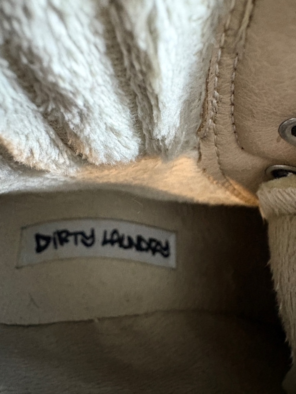 Dirty Laundry Cream Shearling-Lined High-Top Sneakers - Picture 6 of 6